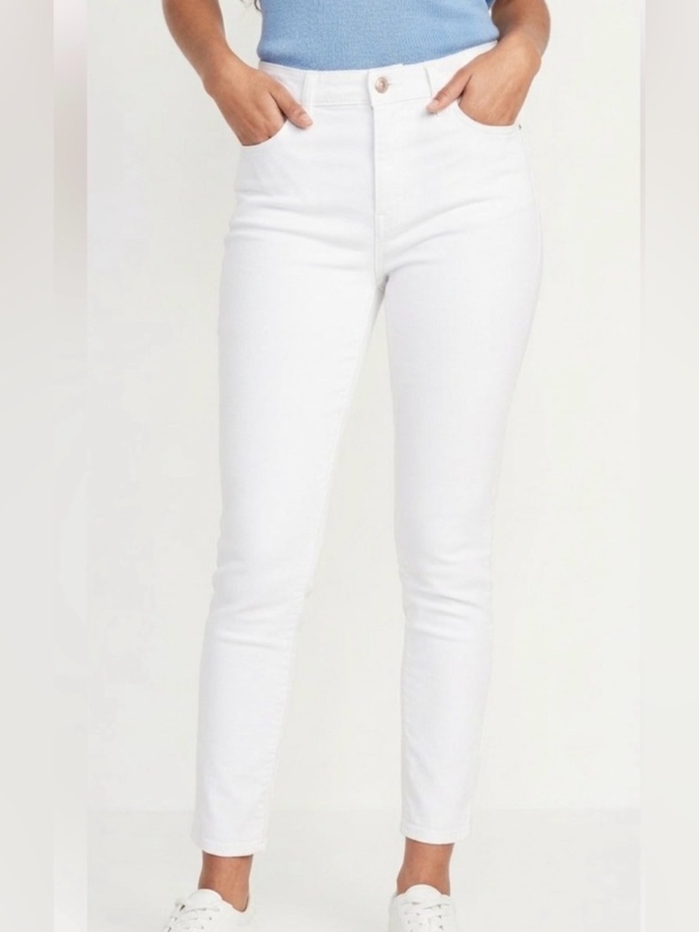 Old Navy White High-Rise Ankle Skinny Jeans